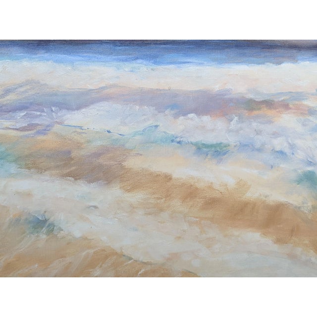 Late 20th Century Vintage Original Sunrise Ocean Seascape Painting For Sale - Image 5 of 9