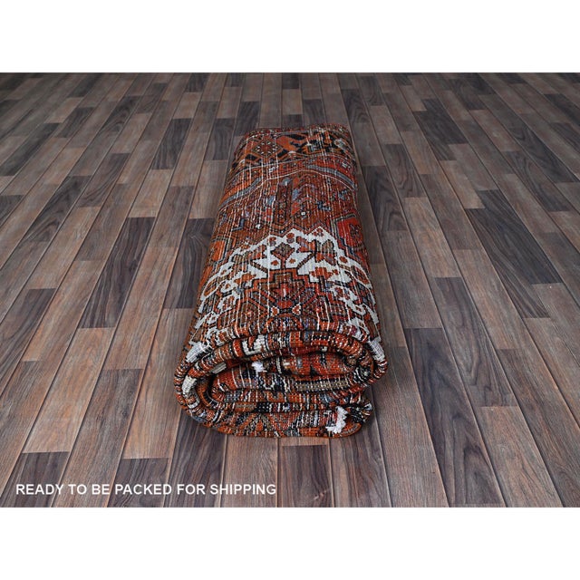 Vintage Persian Heriz Medallion Rug, Rust, 1960s For Sale - Image 11 of 12
