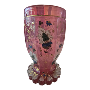 Antique Moser Glass Pink Bohemian Museum Spa Glass