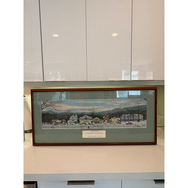 Norman Rockwell Stockbridge Main Street At Christmas Framed Offset Lithograph Print Classic Norman Rockwell holiday...