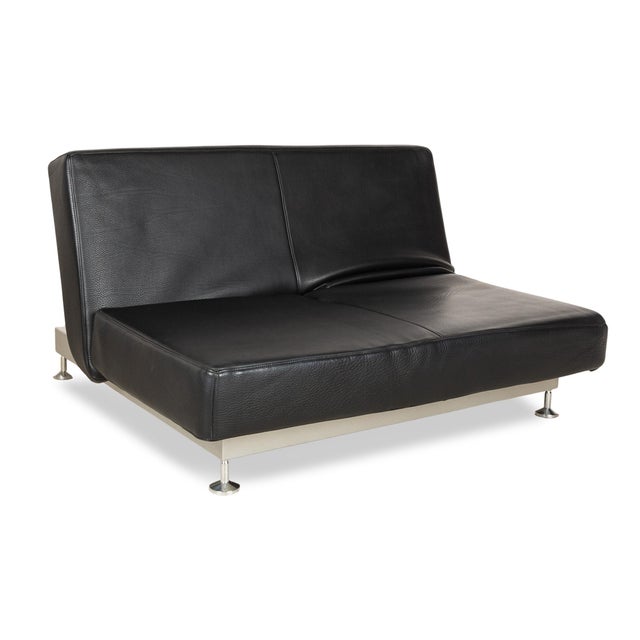 Black Damier Leather Two Seater Black Manual Relaxation Sofa from Edra For Sale - Image 8 of 16