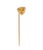 14k Yellow Gold Halo Diamond Pin Featuring a Triangular Ceylon Yellow Sapphire For Sale - Image 9 of 9