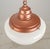 Antique Schoolhouse White Milk Glass Copper Chain Pendant Light For Sale - Image 4 of 6