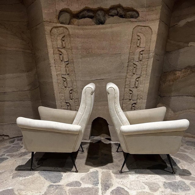 1950s 1950s Sensational Armchairs Gigi Radice Minotti Italy For Sale - Image 5 of 12