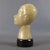 Gemstone Vintage Stylized Woman's Head Sculpture in Green Onyx Stone with Marble Base, 20th Century For Sale - Image 7 of 17