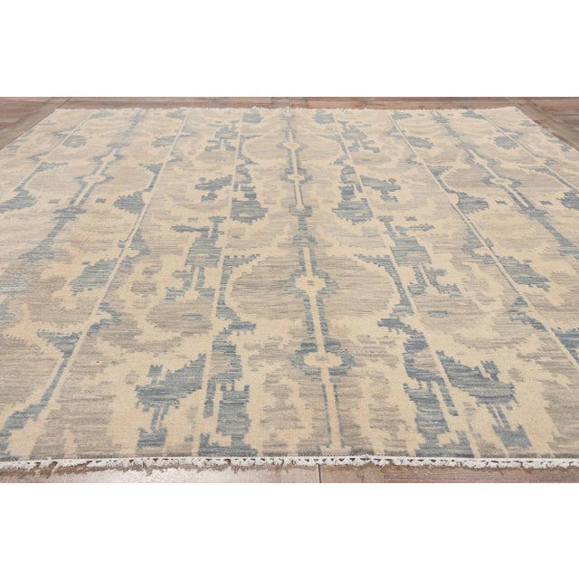 Light Gray Vintage Ikat Area Rug 07’10 X 10’00 For Sale - Image 8 of 9
