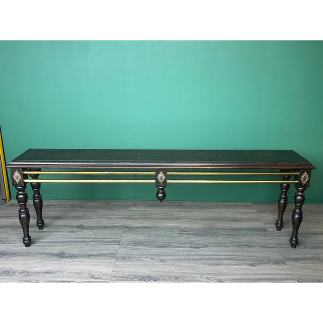 Late 20th Century Spanish Colonial Style Long Console Table For Sale - Image 10 of 11