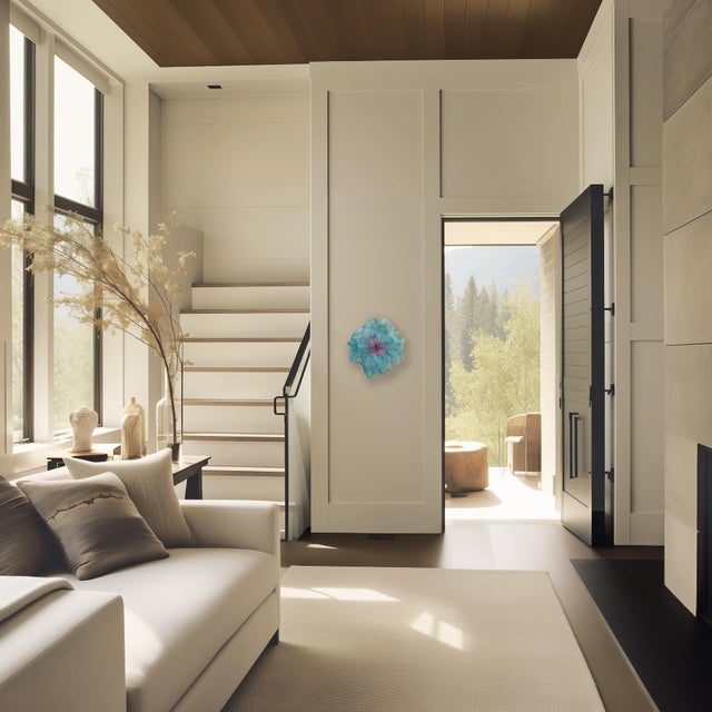 Turquoise Cotton Candy Cumulus Dark Aqua Purple Periwinkle - Three-Dimensional Wall Art Original Artwork by Atticus Adams For Sale - Image 8 of 9