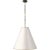 Goodman Large Hanging Lamp in Bronze and Hand-Rubbed Antique Brass with Antique White Shade Designer: Thomas O'Brien Min....