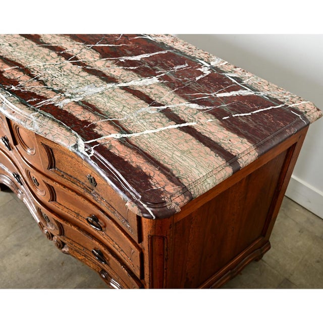 18th Century French Louis XV Period Commode With Original Hand Cut Marble Top For Sale - Image 14 of 16