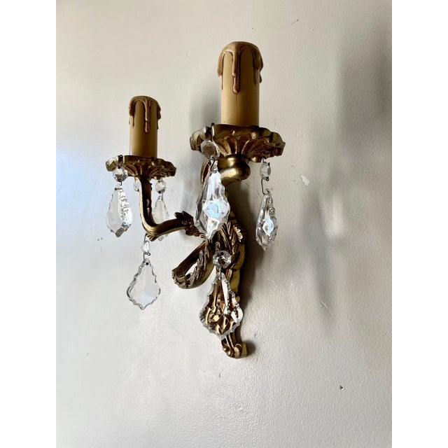 Metal Double Bronze Wall Lights and Pendants, 1950s, Set of 2 For Sale - Image 7 of 8