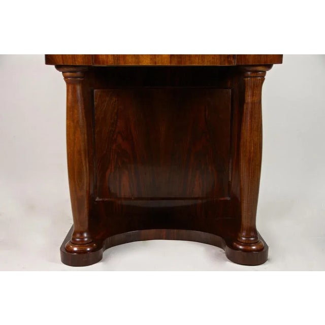 Biedermeier Nutwood Console Table with Columns, Austria, 1860s For Sale - Image 16 of 18