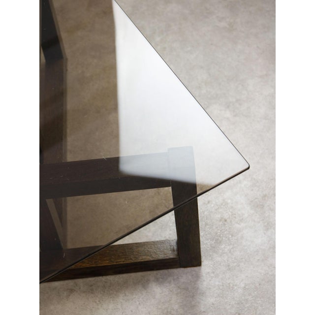 Italian Wooden and Smoked Glass Coffee Table, 1960s For Sale - Image 4 of 18