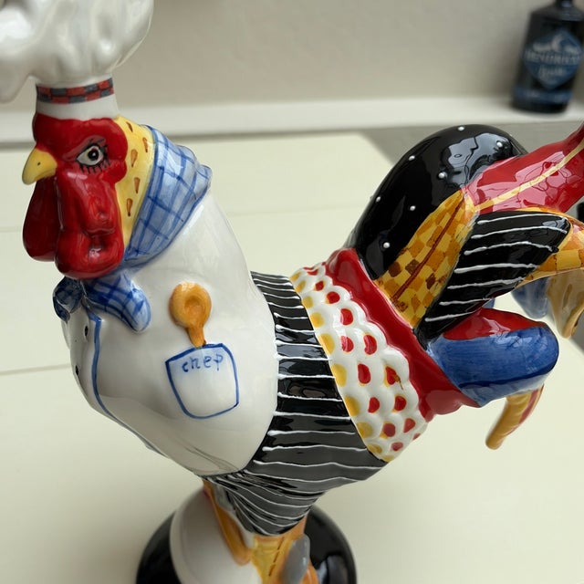 Ceramic "Baking and Eggs" Chef Rooster From the Poultry in Motion Collection by Artist Sharon Neuhaus For Sale - Image 7 of 12