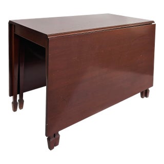 1950s Antique-Style Mahogany Drop-Leaf Gateleg Table For Sale