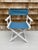 White Directors Chair With Check Fabric For Sale - Image 4 of 4