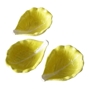 Vintage Secla Yellow Cabbage Bowls- Set of 3
