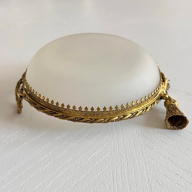 Antique French Ormolu & Opaline Catchall Bowl, Louis XVI Revival For Sale - Image 11 of 12