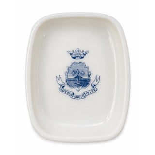 Vintage Hotel Ritz Paris Ashtray Trinket Soap Dish White Milk Glass For Sale