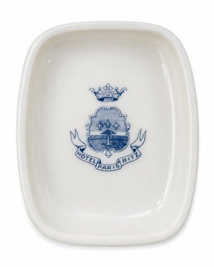 Vintage Hotel Ritz Paris Ashtray Trinket Soap Dish White Milk Glass