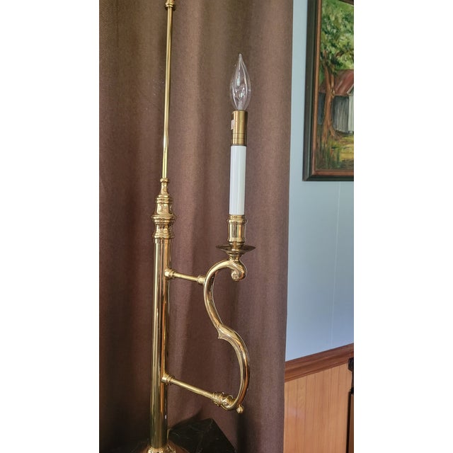 Vintage Wildwood Solid Brass Table Lamp | Traditional Designer Lighting | Ralph Lauren Inspired For Sale - Image 9 of 10