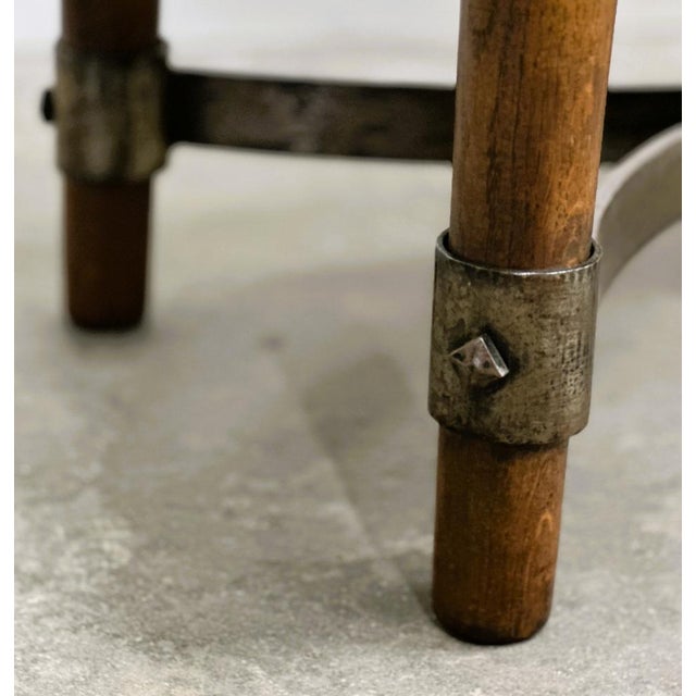 French Slate and Oak Coffee Table with Sculptural Iron Base, 1960s For Sale - Image 5 of 15