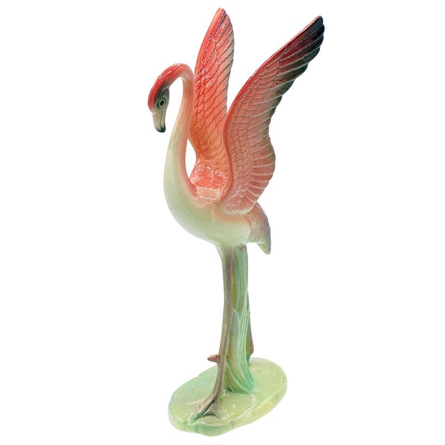 1950s 1950s Mid Century Modern Lookers Pink Flamingo Ceramic Tabletop Scultpure Set by Brad Keeler, 2 Pieces For Sale - Image 5 of 17