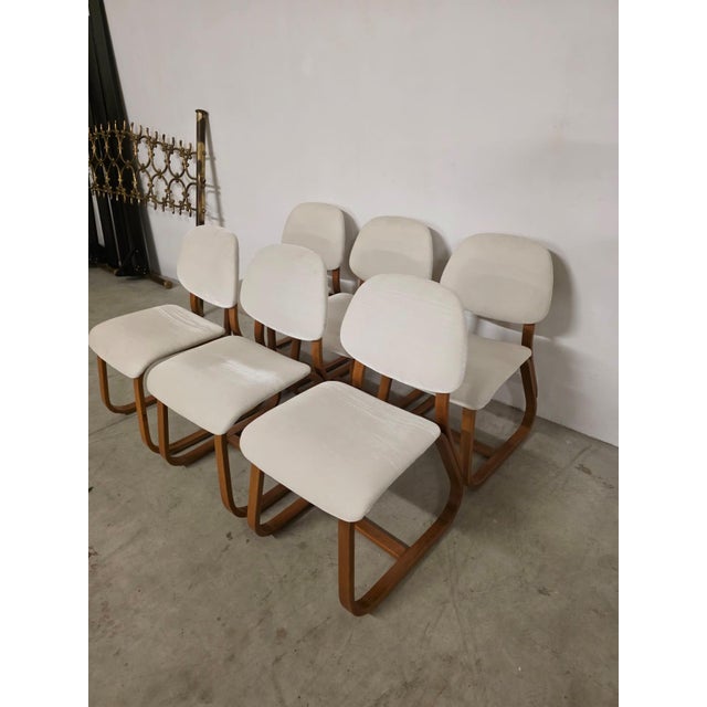 Italian Curved Wooden Chairs, 1960s, Set of 6 For Sale - Image 18 of 18