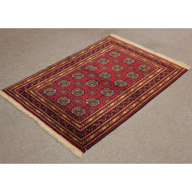 Size: 2.7 x 3.7 Feet ( 82 x 114 Cm ) 32.3 x 44.9 Inch Color: Red, Navy Blue, Yellow, Beige Material: Wool Fast Shipping:...