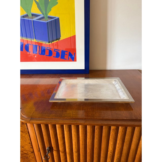 Hollywood Regency Brass and Acrylic Glass Tray, Italy, 1970s For Sale - Image 9 of 11