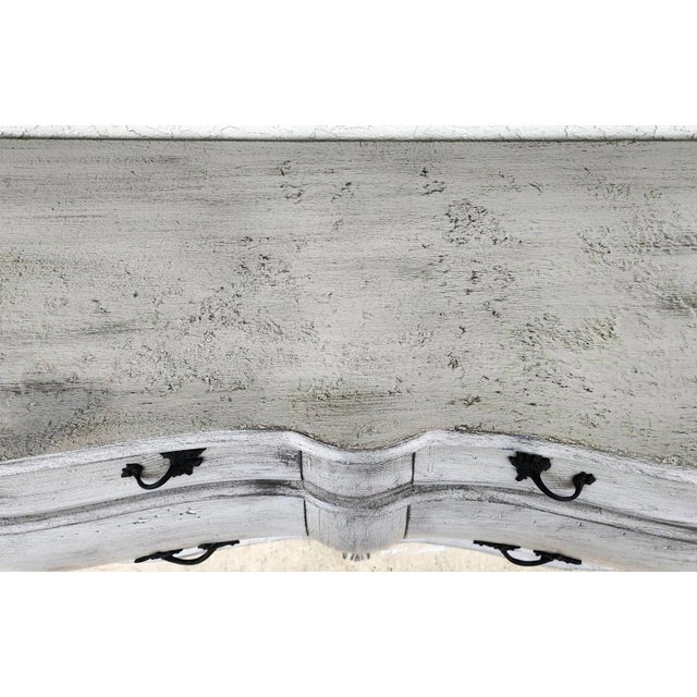 Gray Antique French Serpentine Dresser Distressed For Sale - Image 8 of 18