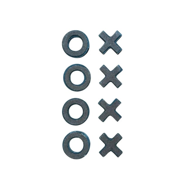 Vintage Mid Century Large Footed Burl Wood Tic Tac Toe Set With Brass Tone Detailing For Sale In Dallas - Image 6 of 7