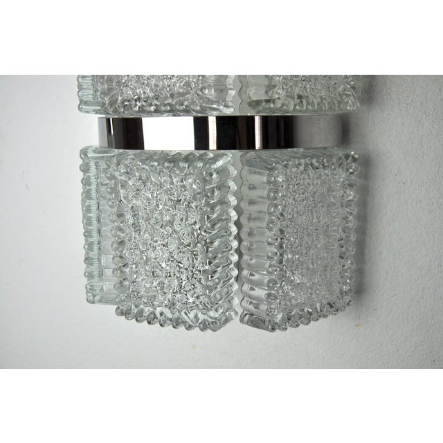 Sconces from Frosted Glass attributed to Kaiser Leuchten, Germany, 1960s, Set of 2 For Sale - Image 6 of 11