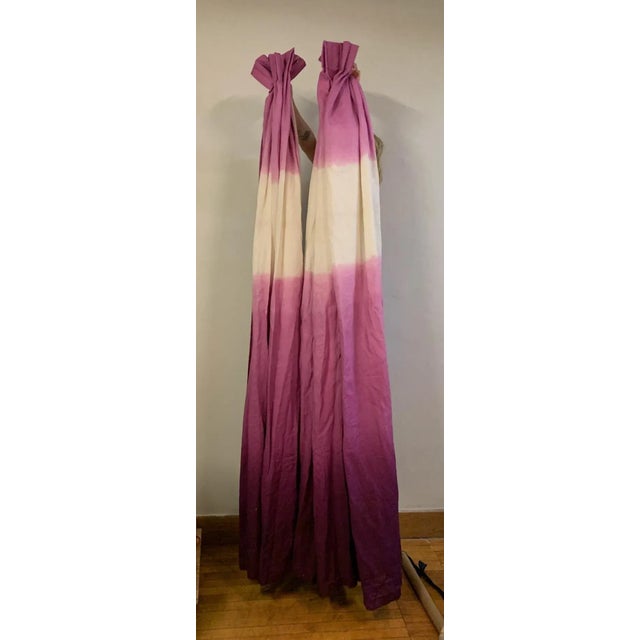 Modern Pair of Pink Ombre Drapery Panels For Sale - Image 3 of 4