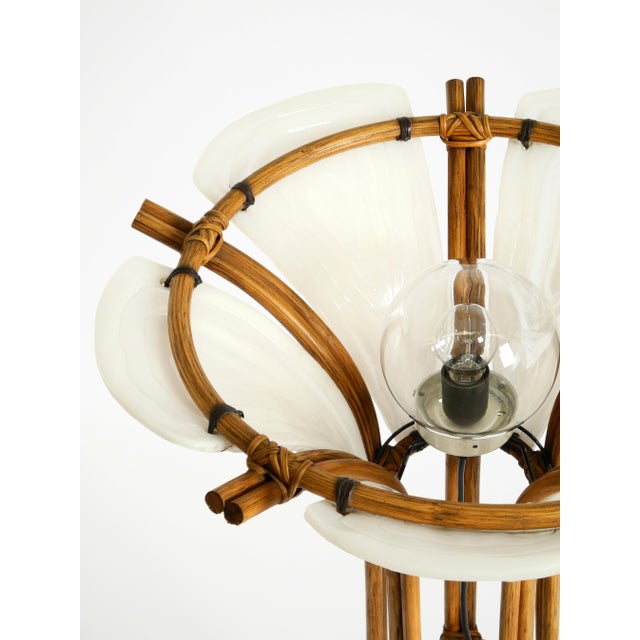 Bamboo Floor Lamp with White Acrylic Glass Elements, 1960s For Sale - Image 13 of 18