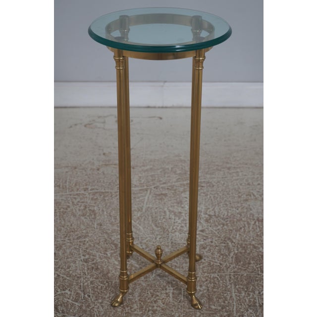 Age: Approx. 30 Years Old Details: Hoof Foot Beveled Glass High Quality Construction Solid Brass Hardware Stretcher Base...