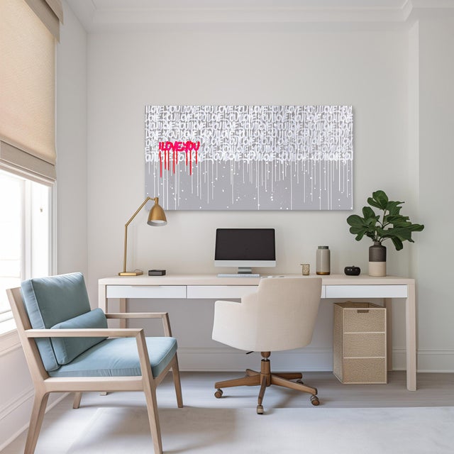 Los Angeles artist Amber Goldhammer paints dramatic abstract compositions in acrylic on canvas featuring energetic...