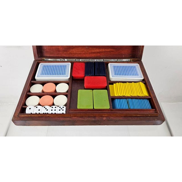 Mid-Century Modern Italian Burl Wood and Brass Games Box, 1950s For Sale - Image 4 of 9