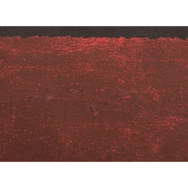 Red 1970s "Sacred Land" Western Landscape Signed and Numbered Collagraph by by John Ross - a Pair For Sale - Image 8 of 9