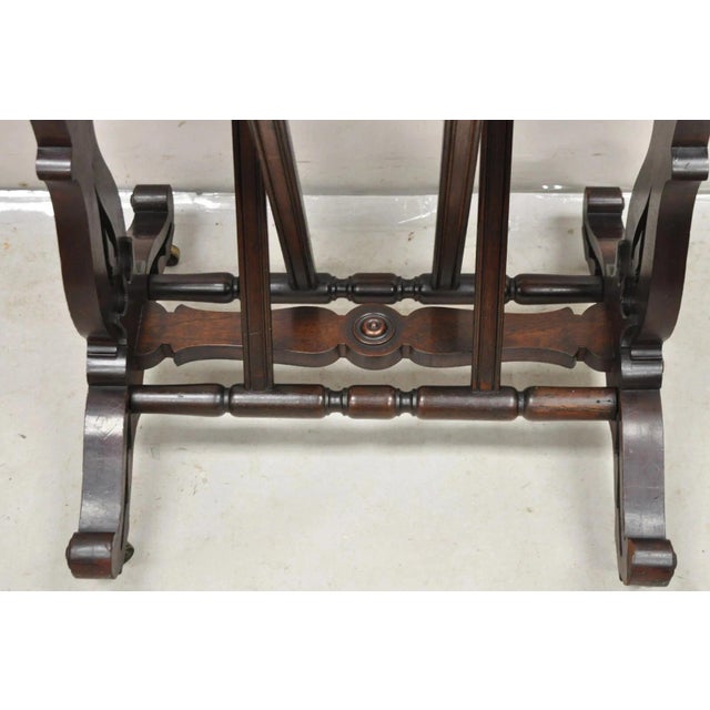 Antique American Victorian Carved Black Walnut Adjustable Folio Print Stand For Sale - Image 4 of 12