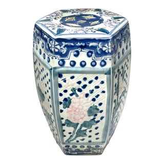 Vintage Chinese Hand-Painted Garden Stool For Sale