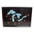 Large Mid-Century Black Resin Pigment and Brass Inlaid "Great Lakes" Tray by Couroc For Sale