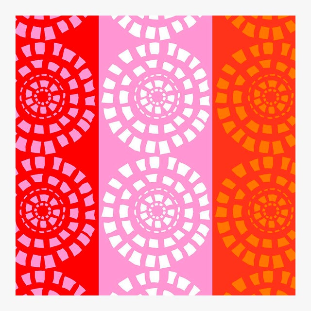 Mid-Century Modern French Street in Red, Pink, and Orange Fine Art Print 18.5" X 24" by Liz Roache For Sale - Image 3 of 6