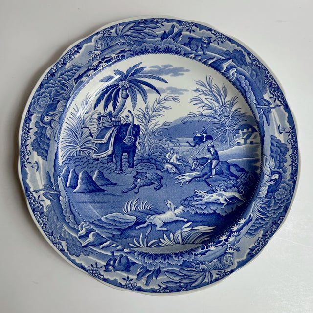 Late 20th Century Late 20th Century Trio of Varied Spode Collection Blue & White Chinoiserie Dinner Plates For Sale - Image 5 of 17