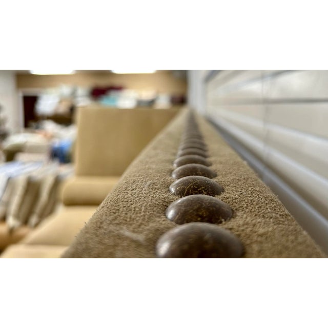 Mid-Century Modern Knoll Sofa in Real Suede For Sale - Image 4 of 11