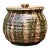 Vintage Textured Pottery Lidded Jar For Sale