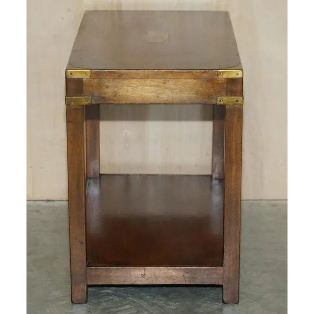 Brown Vintage Military Campaign Mahogany Side Table from Harrods London Kennedy For Sale - Image 8 of 13