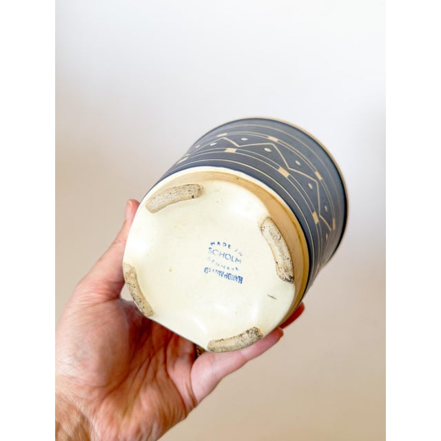 Mid-Century Modern Vintage Danish Modern Blue and White Cachepot For Sale - Image 3 of 7