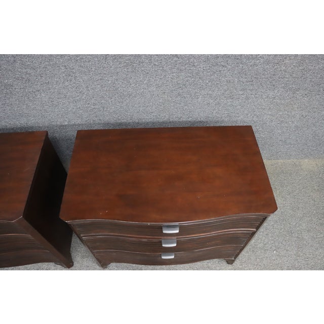 1990s Brownstone Furniture Reeded Front Nightstands – Pair For Sale - Image 5 of 13