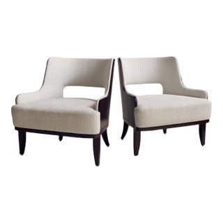 1980s Barbara Barry Salon Art Deco Arm Chairs For Sale